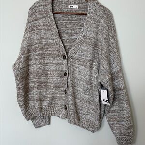 NWT SO Women's Heathered brown super soft oversized Cardigan large